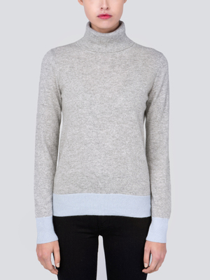 Turtleneck Slimfit Sweater_CB_Light Grey/Baby Blue Turtleneck Slimfit Sweater_CB_Light Grey/Baby Blue
