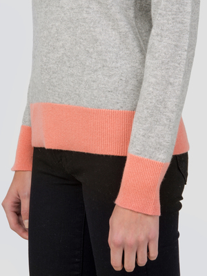 Turtleneck Slimfit Sweater_CB_LightGrey/Coral Pink Turtleneck Slimfit Sweater_CB_LightGrey/Coral Pink