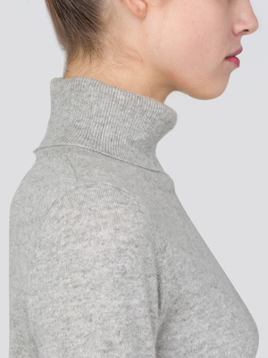 Turtleneck Slimfit Sweater_CB_LightGrey/Coral Pink Turtleneck Slimfit Sweater_CB_LightGrey/Coral Pink