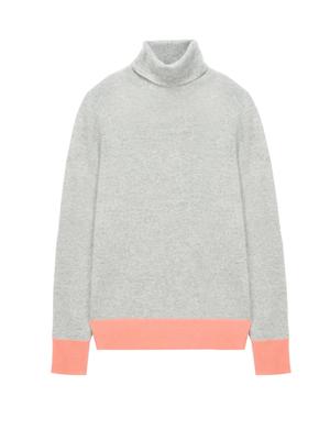 Turtleneck Slimfit Sweater_CB_LightGrey/Coral Pink Turtleneck Slimfit Sweater_CB_LightGrey/Coral Pink