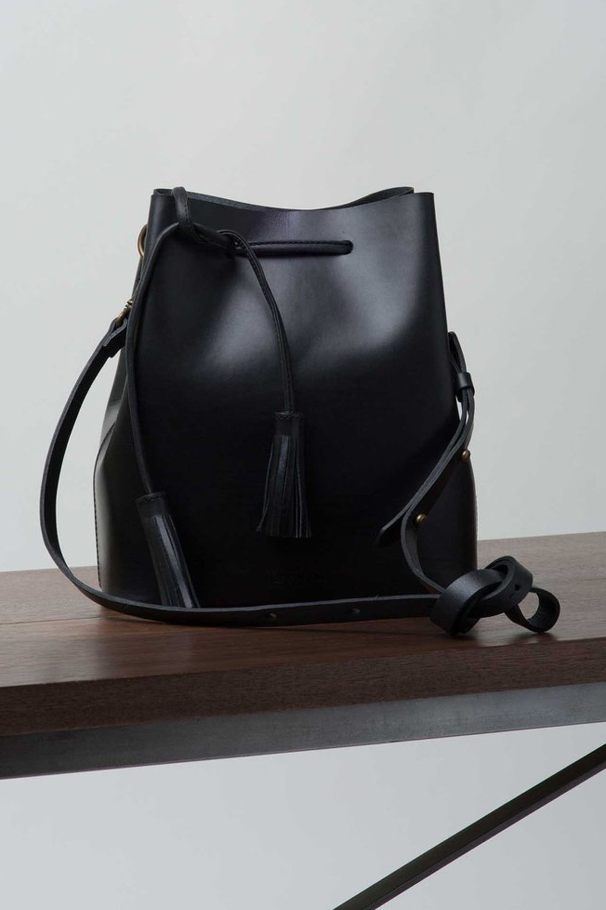 VEREVERTO Dita Convertible Leather Bucket Bag VereVerto Dita Bucket Bag in Cherry Suede | Garmentory main image 3