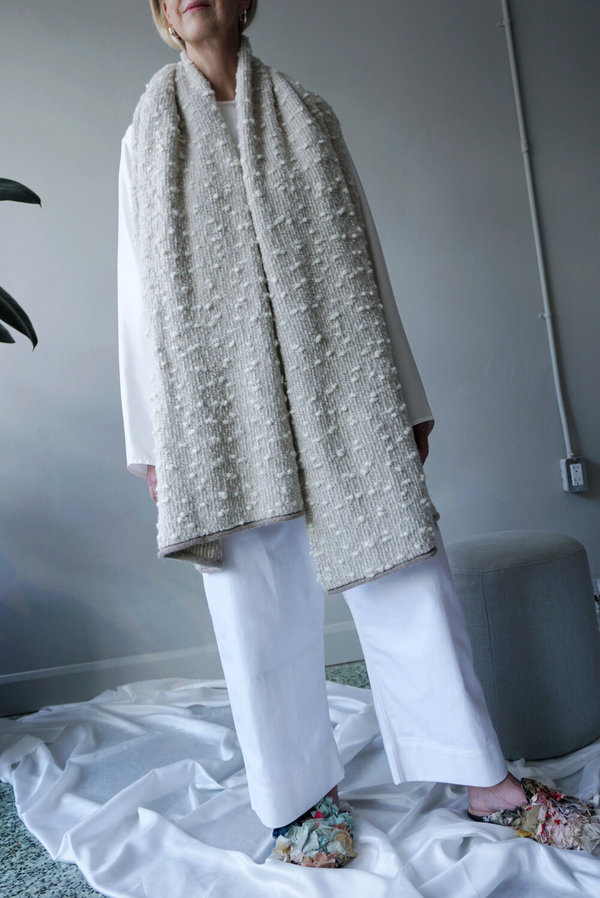 LAUREN MANOOGIAN ORU SCARF - WHITE COMBO LAUREN MANOOGIAN ORU SCARF - WHITE COMBO