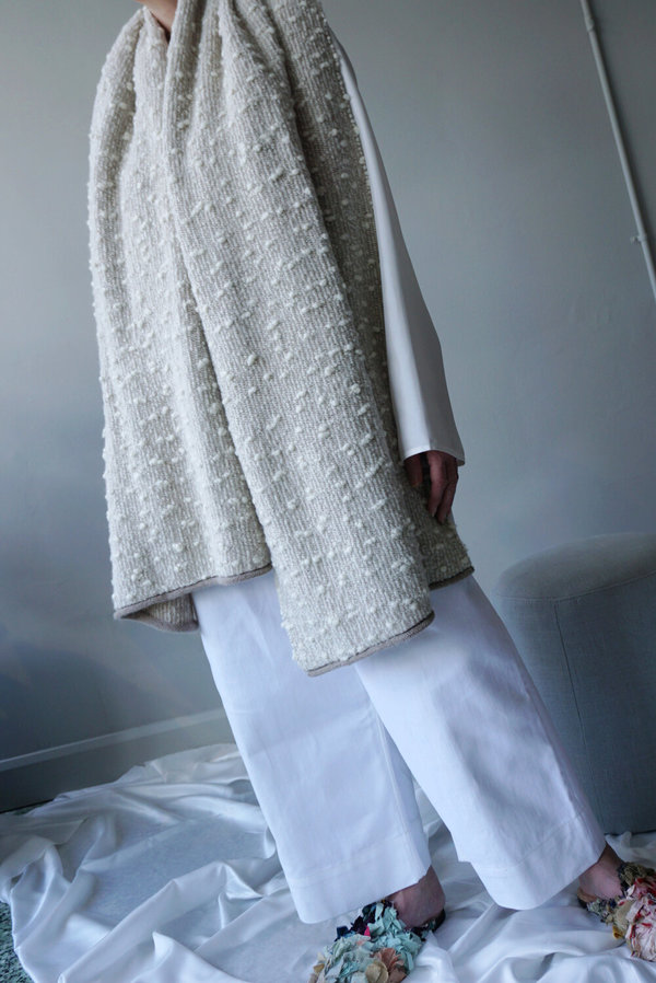 LAUREN MANOOGIAN ORU SCARF - WHITE COMBO LAUREN MANOOGIAN ORU SCARF - WHITE COMBO