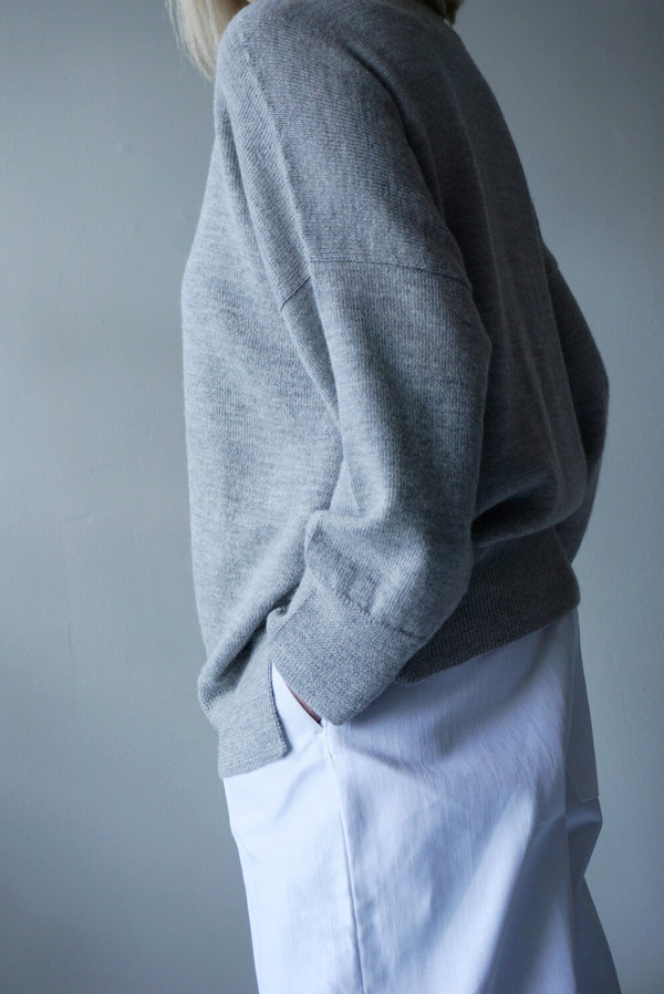 LAUREN MANOOGIAN WIDE CREWNECK sweater - light grey LAUREN MANOOGIAN WIDE CREWNECK sweater - light grey