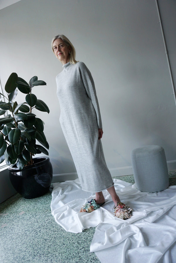 LAUREN MANOOGIAN ROLL NECK DRESS - LIGHT GREY LAUREN MANOOGIAN ROLL NECK DRESS - LIGHT GREY