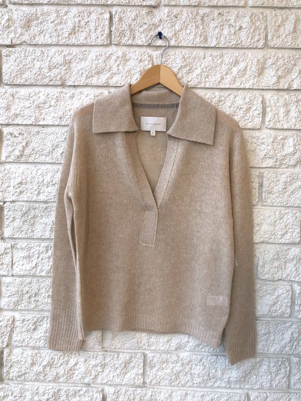 Brochu Walker BREE HENLEY top - RYE MELANGE Brochu Walker BREE HENLEY top - RYE MELANGE