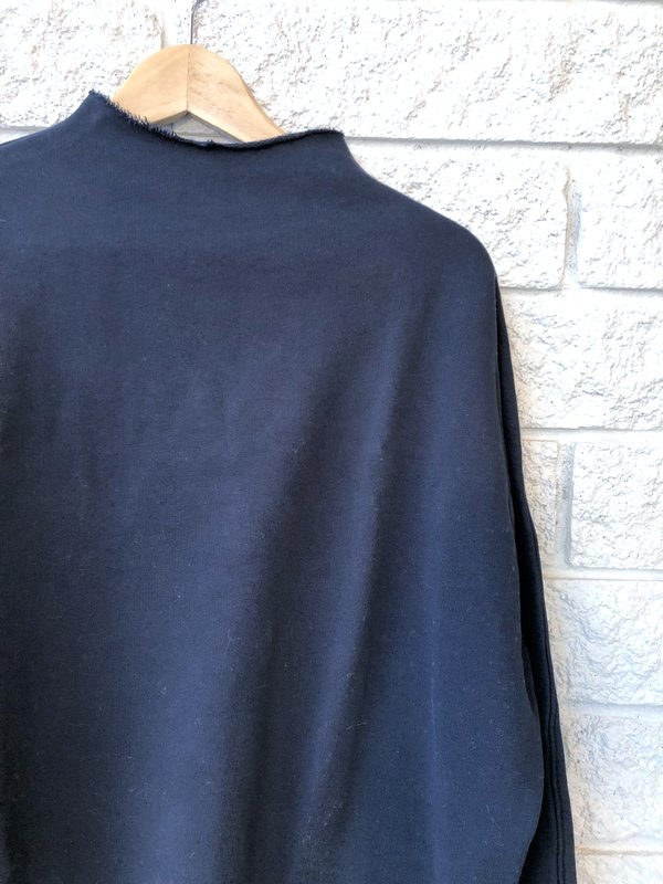 Frank & Eileen LONG SLEEVE FUNNEL NECK CAPELET TOP - BRITISH NAVY Frank & Eileen LONG SLEEVE FUNNEL NECK CAPELET TOP - BRITISH NAVY