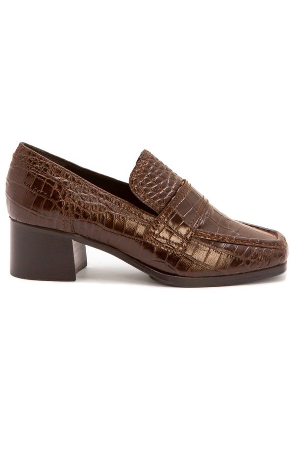 Nicole Saldana sage embossed calf loafers - chestnut Nicole Saldana sage embossed calf loafers - chestnut