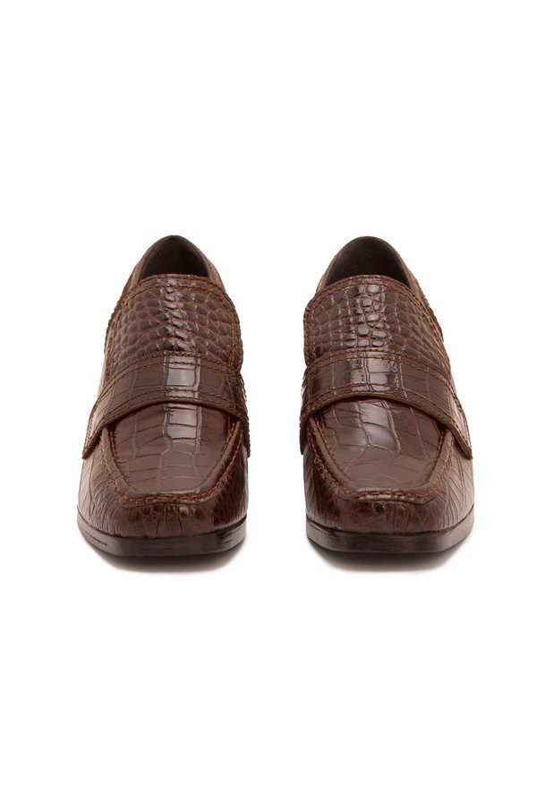 Nicole Saldana sage embossed calf loafers - chestnut Nicole Saldana sage embossed calf loafers - chestnut