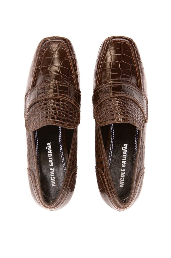 Nicole Saldana sage embossed calf loafers - chestnut Nicole Saldana sage embossed calf loafers - chestnut