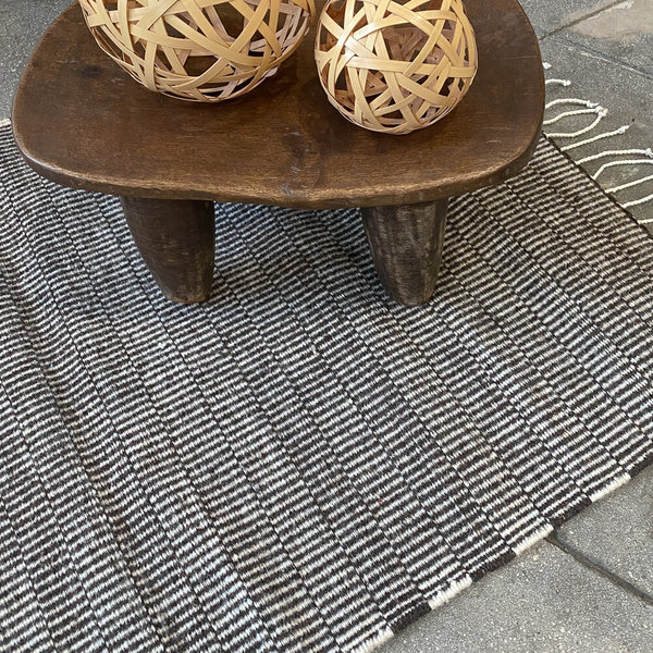 Made Solid Oaxacan Handwoven Wool Rug - gray Made Solid Oaxacan Handwoven Wool Rug - gray