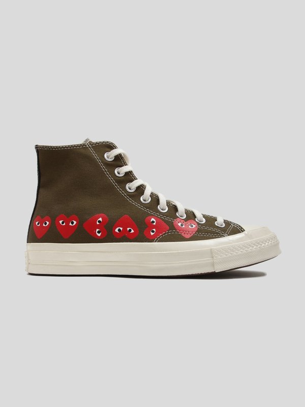 Comme des Garçons Play Multi Heart Converse High Top Sneaker
