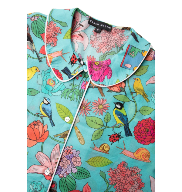 Karen Mabon Garden Birds Short Pyjama Set - Blue Karen Mabon Garden Birds Short Pyjama Set - Blue