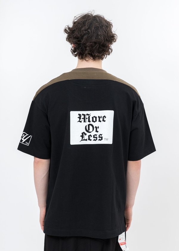 Mihara Yasuhiro Henly Neck Docking T-shirt - Black Mihara Yasuhiro Henly Neck Docking T-shirt - Black