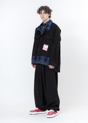 Mihara Yasuhiro Over Sized Smooth Chino Pants - Black Mihara Yasuhiro Over Sized Smooth Chino Pants - Black