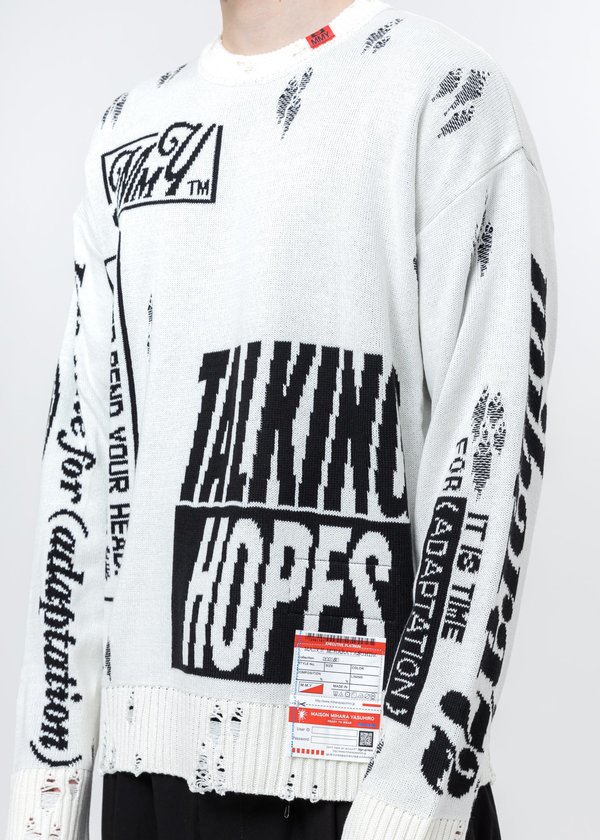 Mihara Yasuhiro Jacquard Knit Sweater - White Mihara Yasuhiro Jacquard Knit Sweater - White