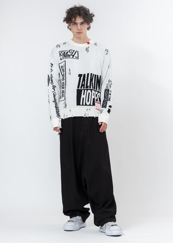 Mihara Yasuhiro Jacquard Knit Sweater - White Mihara Yasuhiro Jacquard Knit Sweater - White