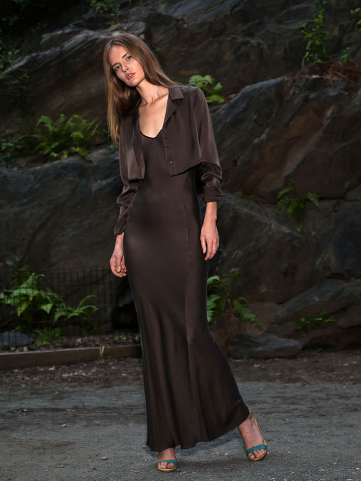 dark brown slip dress Brown chocolate slip dress 'Lace'