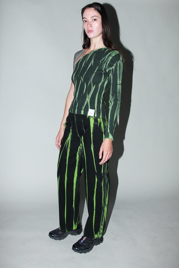 Pierced Reversible Asymmetrical Long Sleeve Rib in Jupiter Dye Pierced Reversible Asymmetrical Long Sleeve Rib in Jupiter Dye