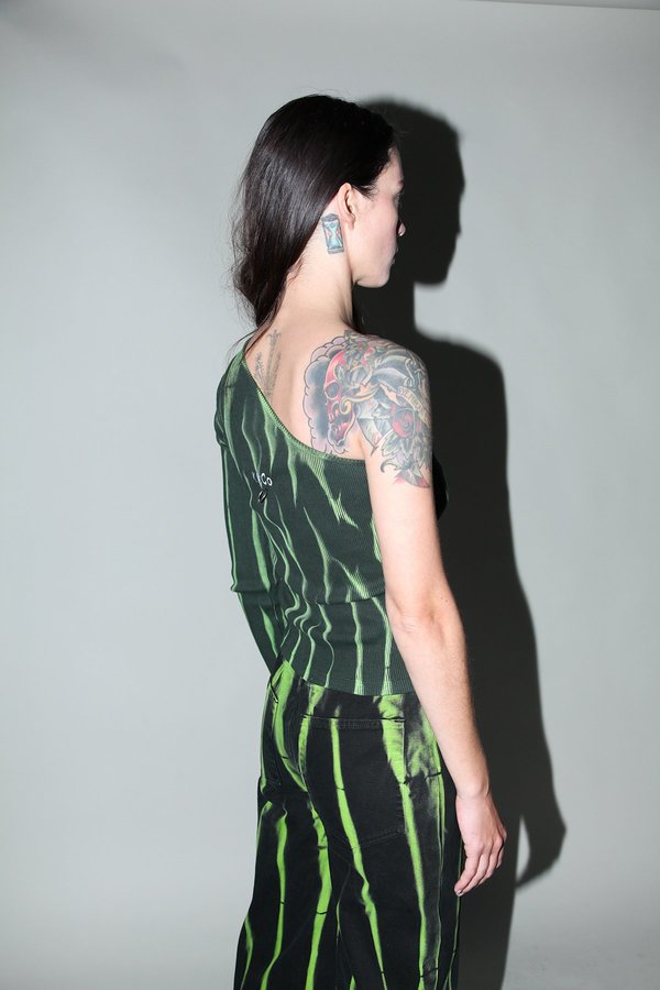 Pierced Reversible Asymmetrical Long Sleeve Rib in Jupiter Dye Pierced Reversible Asymmetrical Long Sleeve Rib in Jupiter Dye