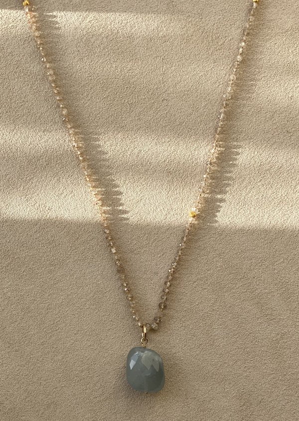 Lena Skadegard Gem Drop Pendant - Aquamarine Lena Skadegard Gem Drop Pendant - Aquamarine