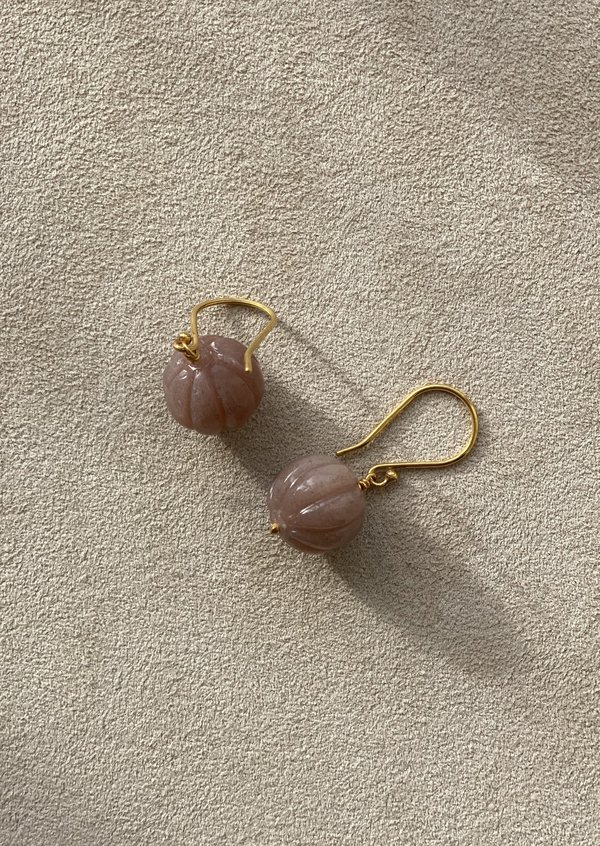 Lena Skadegard Carved Moonstone Earrings - 18k/Pink Lena Skadegard Carved Moonstone Earrings - 18k/Pink