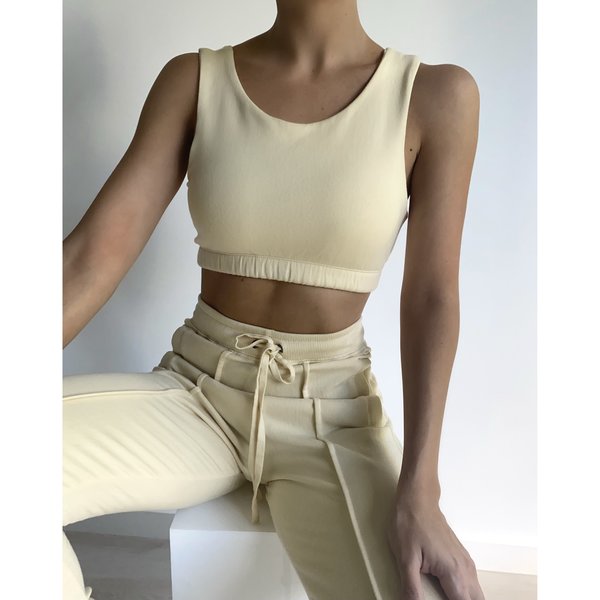 French Terry Crop Tank in Pavement Grey French Terry Crop Tank in Pavement Grey