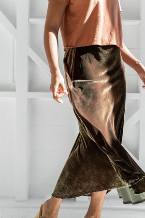 Cp Shades Velvet Tanya Skirt - Algae Cp Shades Velvet Tanya Skirt - Algae