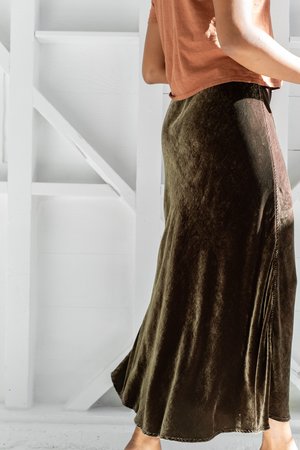 Cp Shades Velvet Tanya Skirt - Algae Cp Shades Velvet Tanya Skirt - Algae