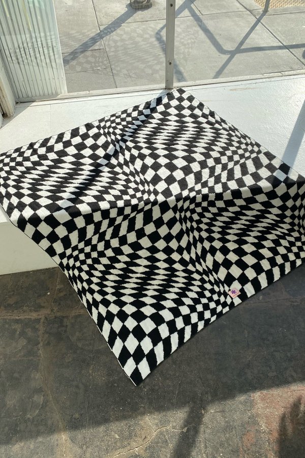 Lisa Says Gah Heidi Throw Blanket - Black Warp Check Lisa Says Gah Heidi Throw Blanket - Black Warp Check