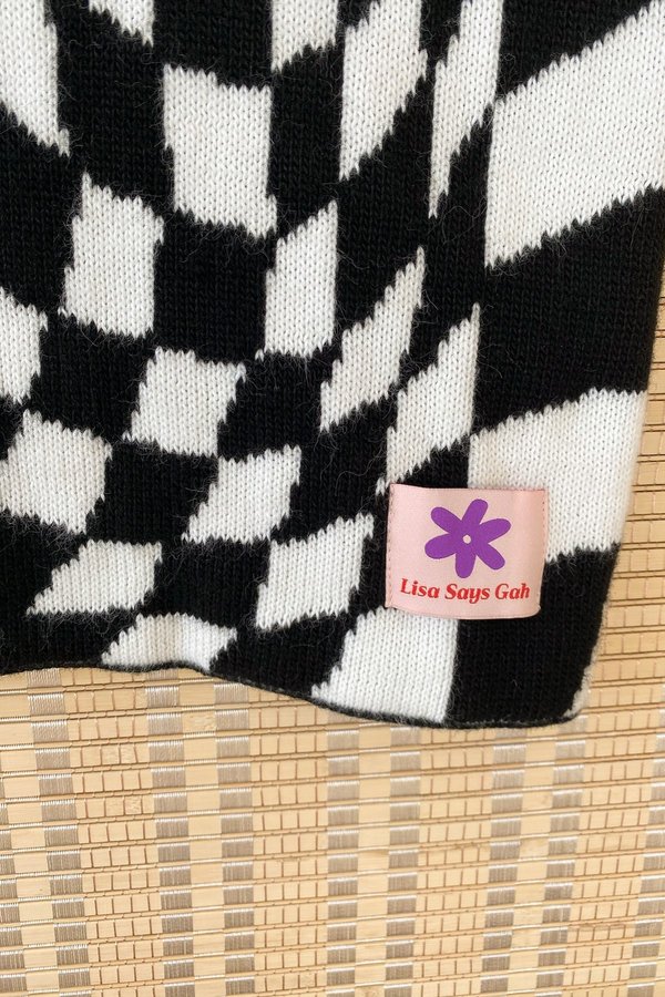 Lisa Says Gah Heidi Throw Blanket - Black Warp Check Lisa Says Gah Heidi Throw Blanket - Black Warp Check