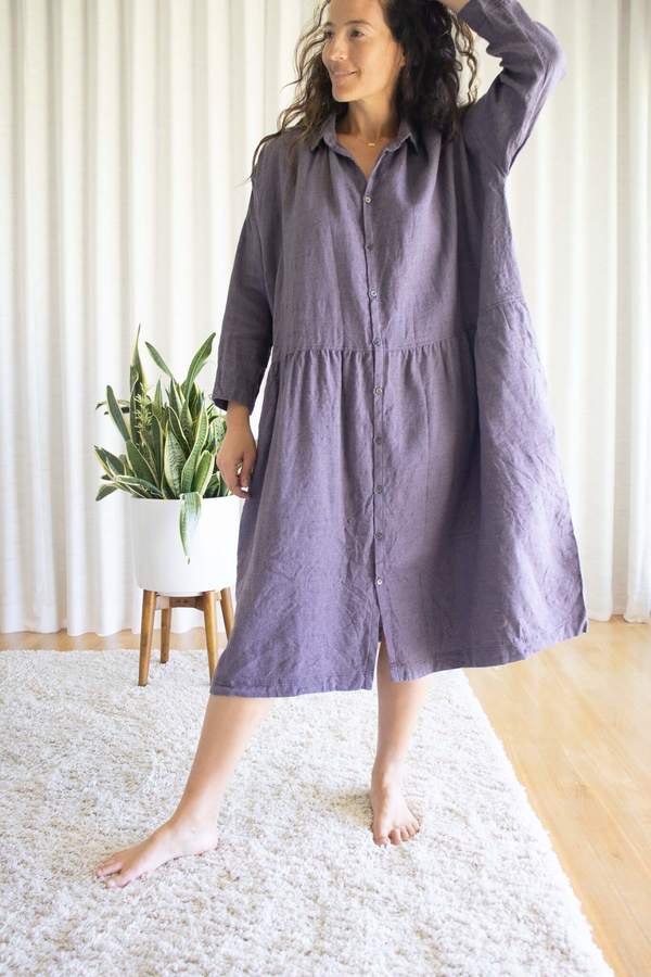 Ichi Antiquités Lavender Twill Tumbler Dress Ichi Antiquités Lavender Twill Tumbler Dress