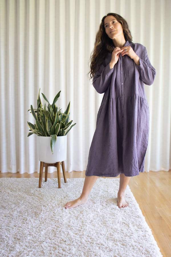 Ichi Antiquités Lavender Twill Tumbler Dress Ichi Antiquités Lavender Twill Tumbler Dress