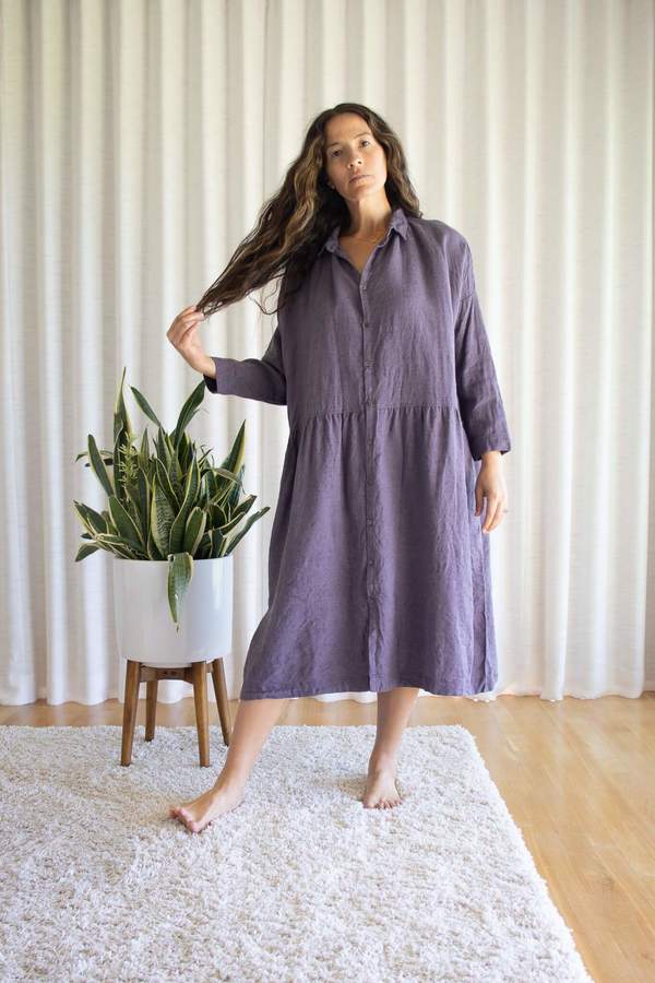 Ichi Antiquités Lavender Twill Tumbler Dress Ichi Antiquités Lavender Twill Tumbler Dress