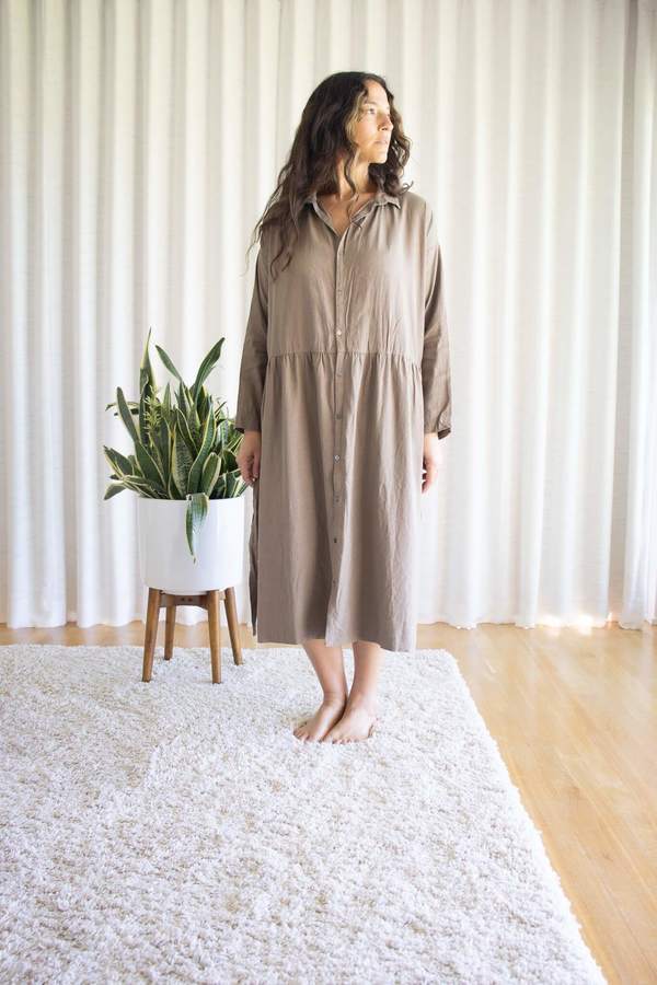 ICHI ANTIQUITES Silk/Linen Dress - Sand Beige ICHI ANTIQUITES Silk/Linen Dress - Sand Beige
