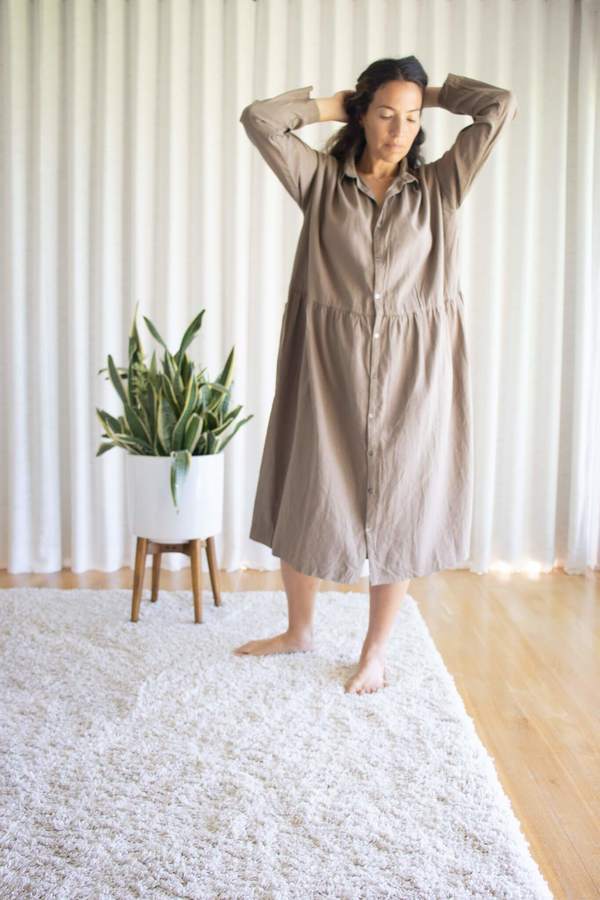 ICHI ANTIQUITES Silk/Linen Dress - Sand Beige ICHI ANTIQUITES Silk/Linen Dress - Sand Beige
