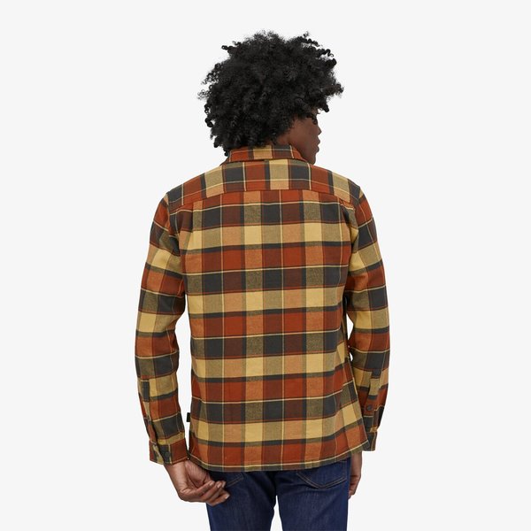 Patagonia Men's Long-Sleeved Fjord Flannel Shirt - Plots/Burnished Red Patagonia Men's Long-Sleeved Fjord Flannel Shirt - Plots/Burnished Red