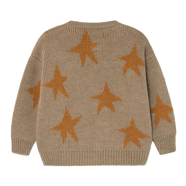 KIDS UNISEX Bobo Choses Child Cardigan - Jacquard Yellow Stars Brown KIDS UNISEX Bobo Choses Child Cardigan - Jacquard Yellow Stars Brown