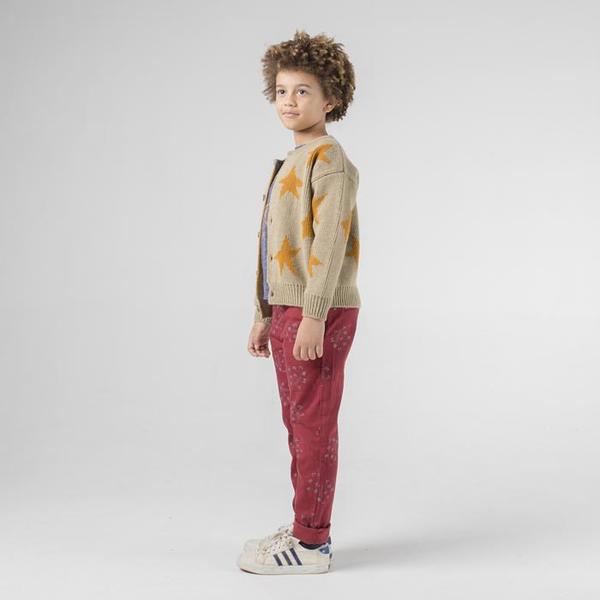 KIDS UNISEX Bobo Choses Child Cardigan - Jacquard Yellow Stars Brown KIDS UNISEX Bobo Choses Child Cardigan - Jacquard Yellow Stars Brown