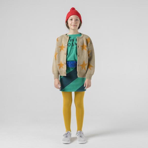 KIDS UNISEX Bobo Choses Child Cardigan - Jacquard Yellow Stars Brown KIDS UNISEX Bobo Choses Child Cardigan - Jacquard Yellow Stars Brown