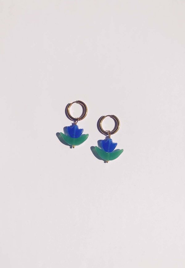 Ninfa Handmade Tulipán Earrings - Sky/Gold Ninfa Handmade Tulipán Earrings - Sky/Gold