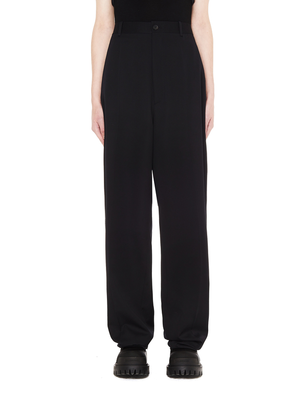 Balenciaga Wool Straight Trousers - Black Balenciaga Wool Straight Trousers - Black
