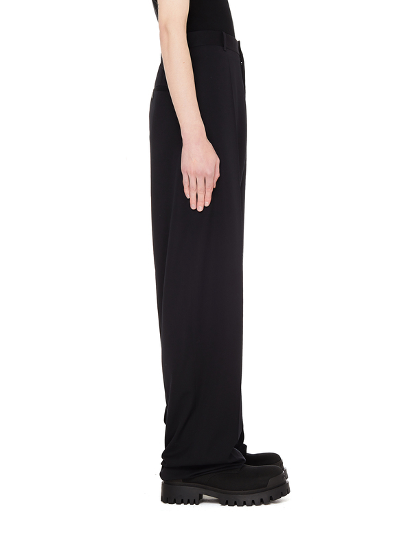 Balenciaga Wool Straight Trousers - Black Balenciaga Wool Straight Trousers - Black