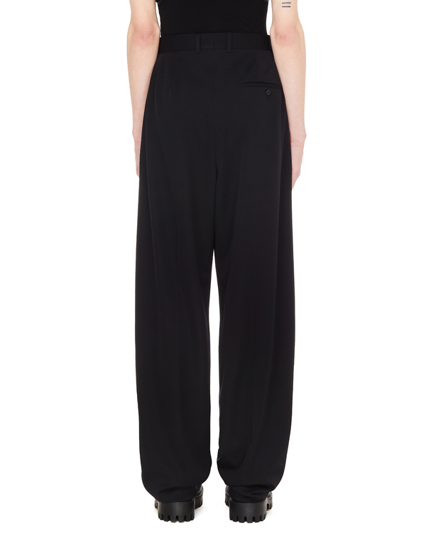 Balenciaga Wool Straight Trousers - Black Balenciaga Wool Straight Trousers - Black
