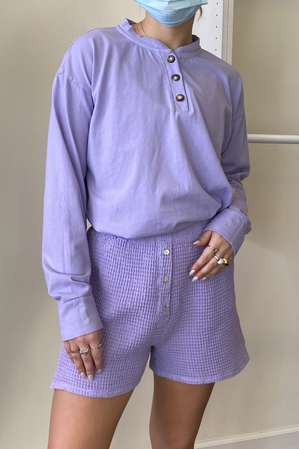 Donni. Henley Tee Long Sleeve - Lilac Donni. Henley Tee Long Sleeve - Lilac