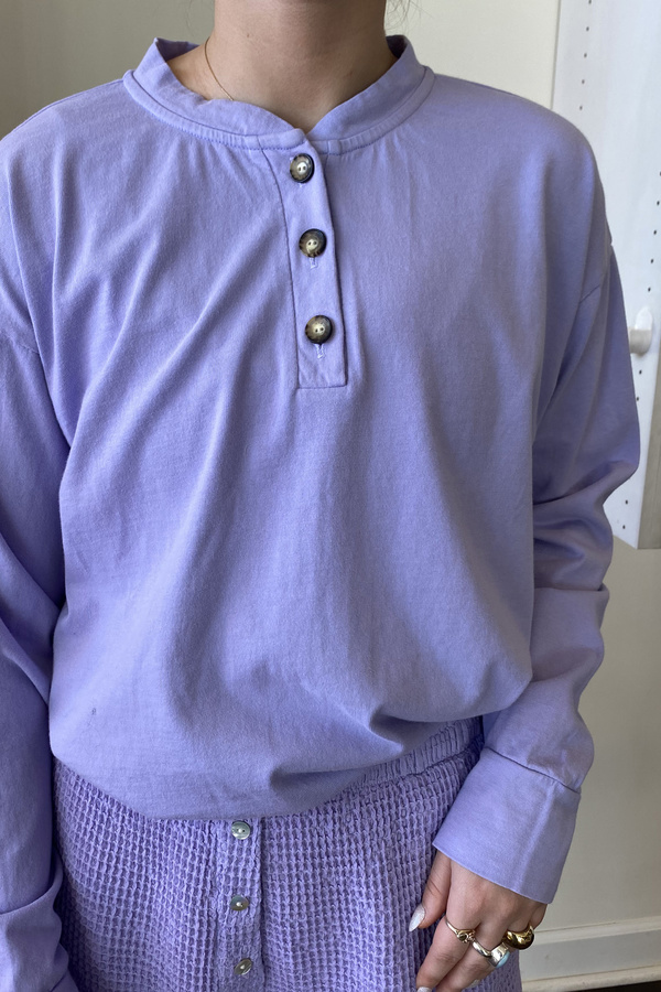 Donni. Henley Tee Long Sleeve - Lilac Donni. Henley Tee Long Sleeve - Lilac