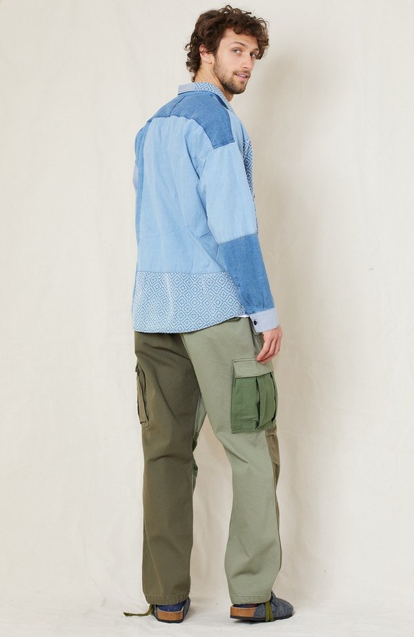 FDMTL Boro Patchwork Shirt - INDIGO FDMTL Boro Patchwork Shirt - INDIGO