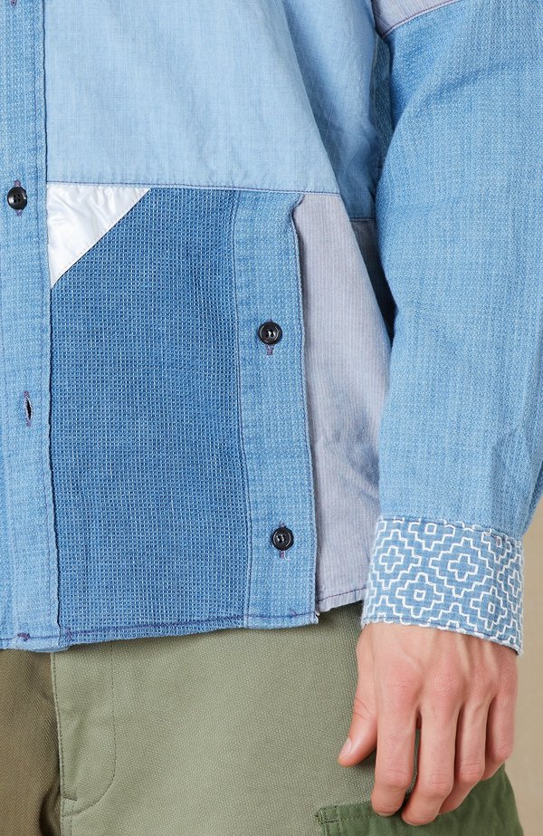 FDMTL Boro Patchwork Shirt - INDIGO FDMTL Boro Patchwork Shirt - INDIGO