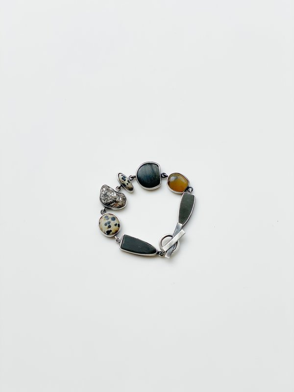 Black and Neutral Stone Bracelet by Terri Logan Black and Neutral Stone Bracelet by Terri Logan