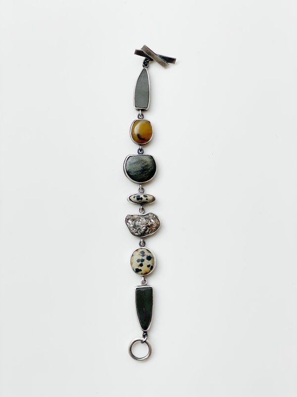 Black and Neutral Stone Bracelet by Terri Logan Black and Neutral Stone Bracelet by Terri Logan